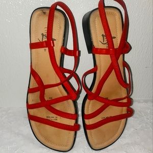 Red Elastic Sandals